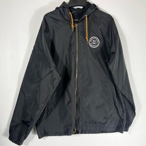 Brixton Clayton Crest Men's XL Oath 2 Black Hooded Jacket Windbreaker Full Zip